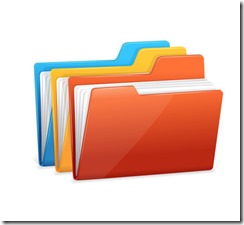Three folders with paper
